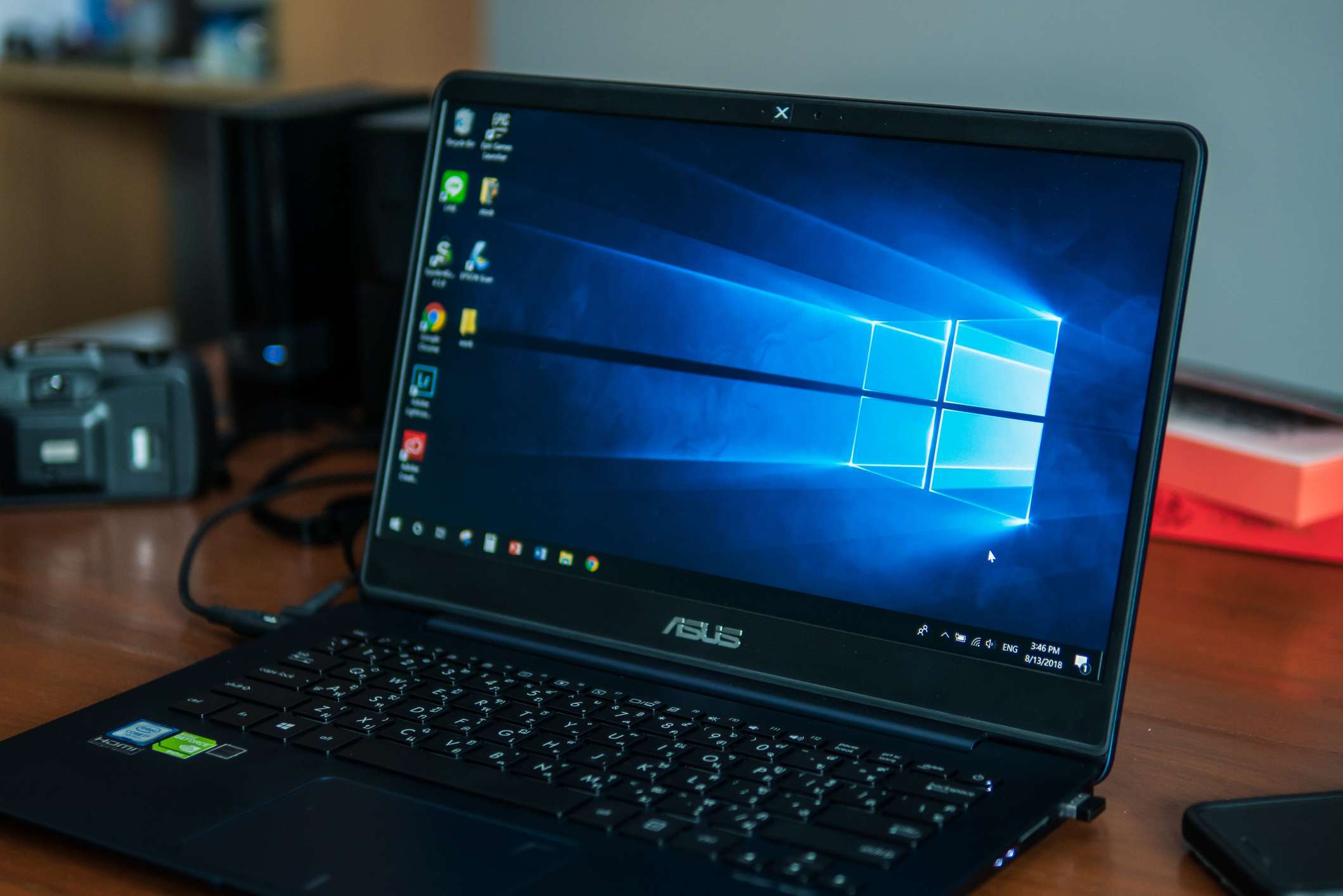 Laptop showing Microsoft Windows logo