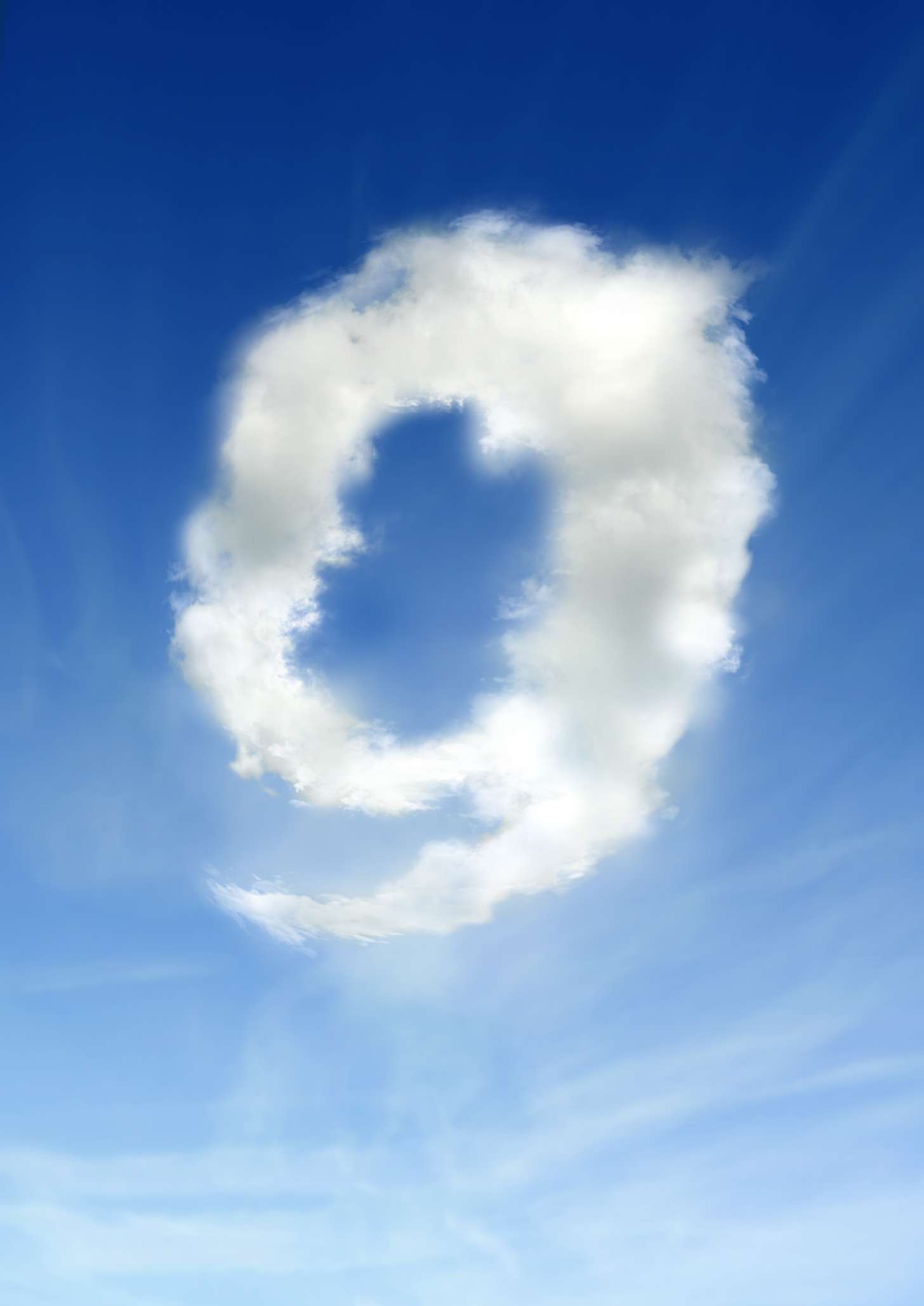 Cloud shaped as number 9