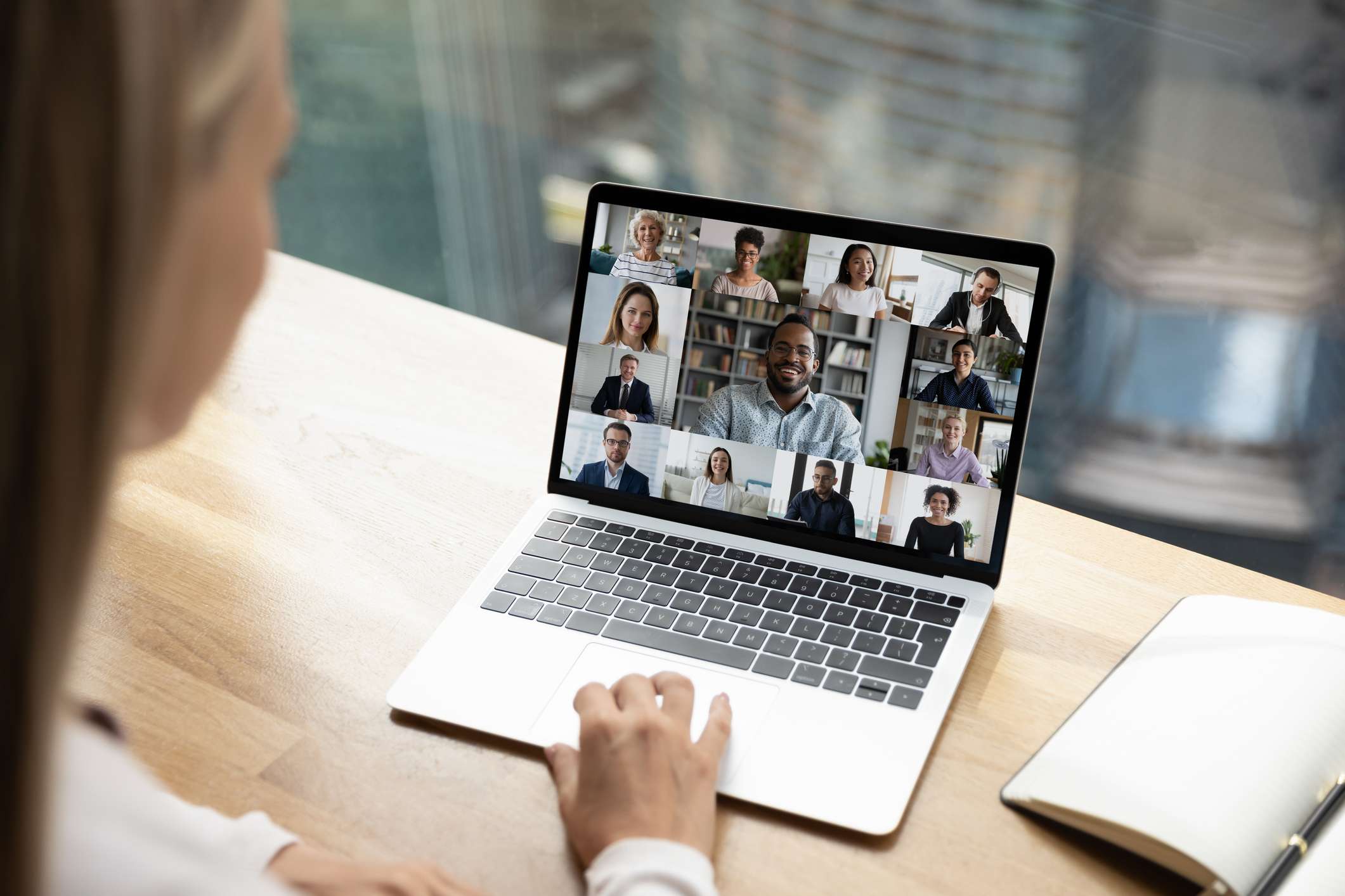 Zoom meeting on laptop