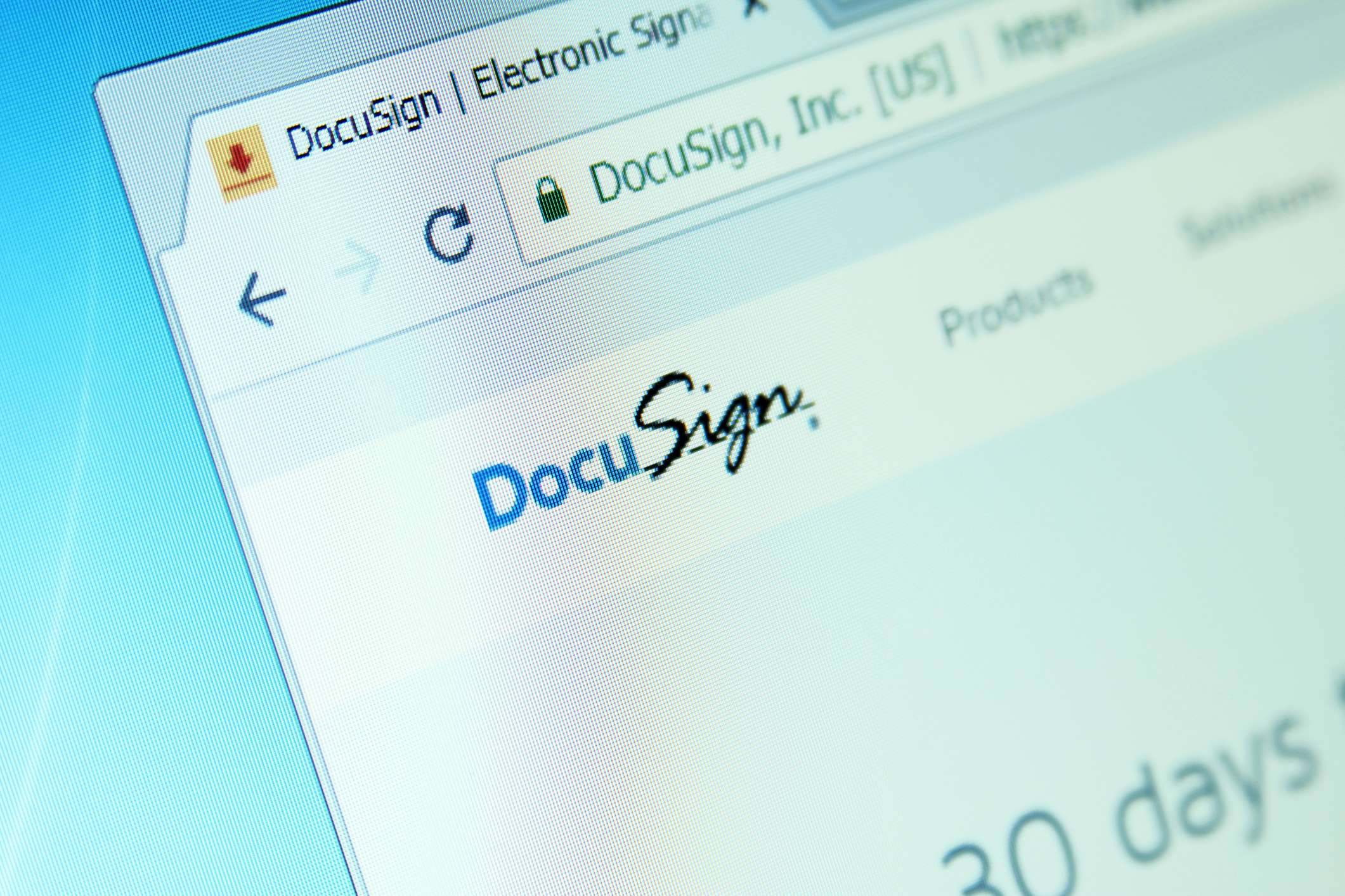 Docusign homepage